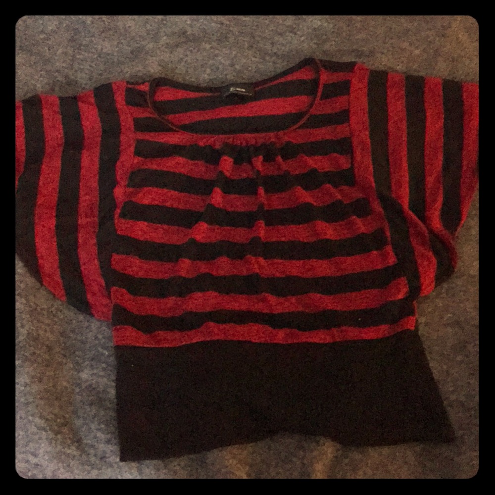 Red and black blouse